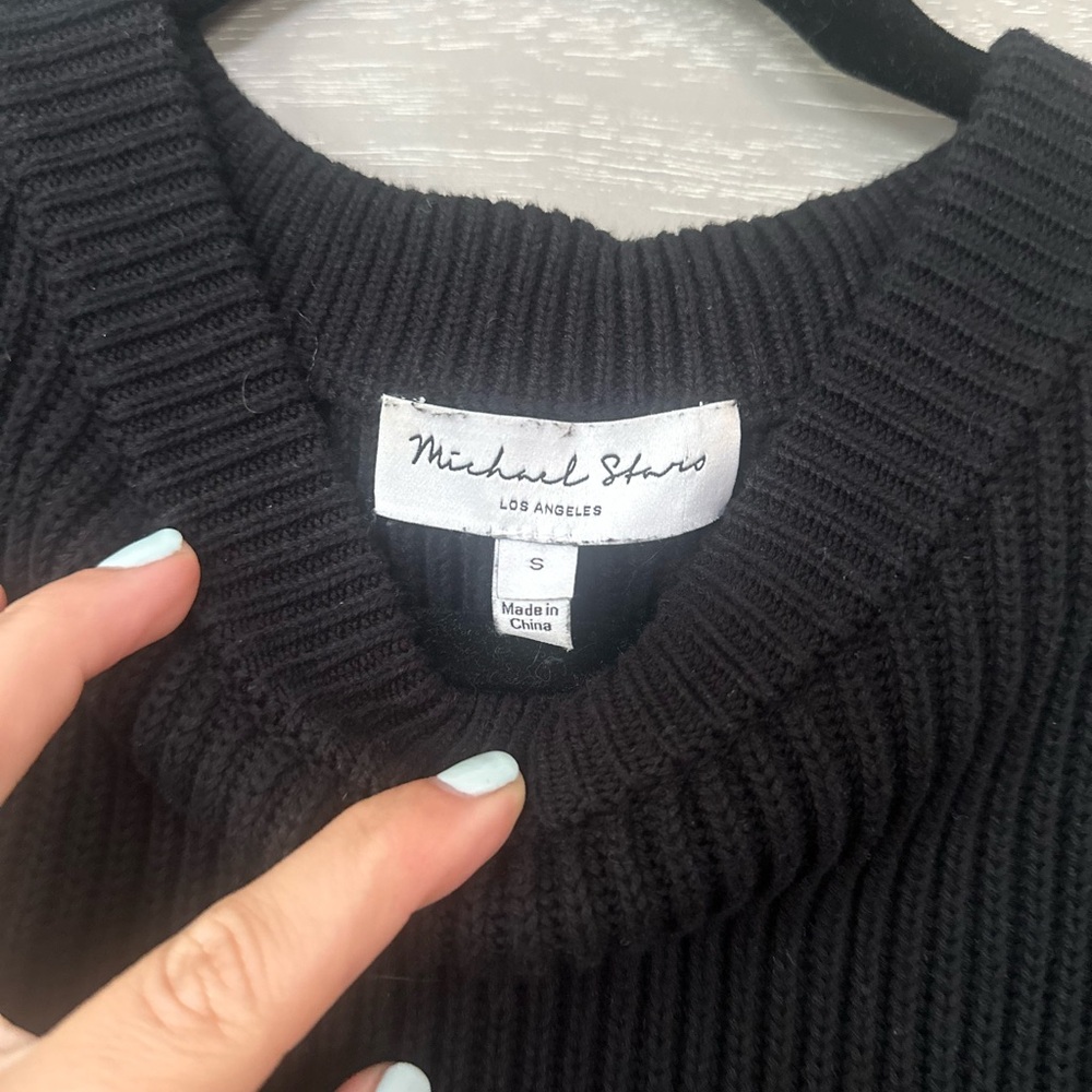 Michael Stars Sydney Cotton Sweater Vest with Side Slits